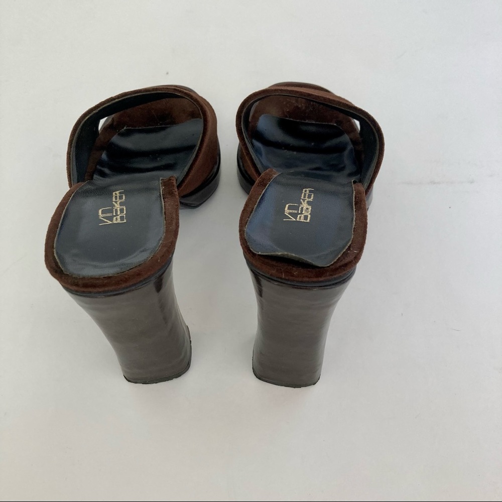 Vintage 90’s Chocolate Brown🤎Velvet Heels - Picture 4 of 6